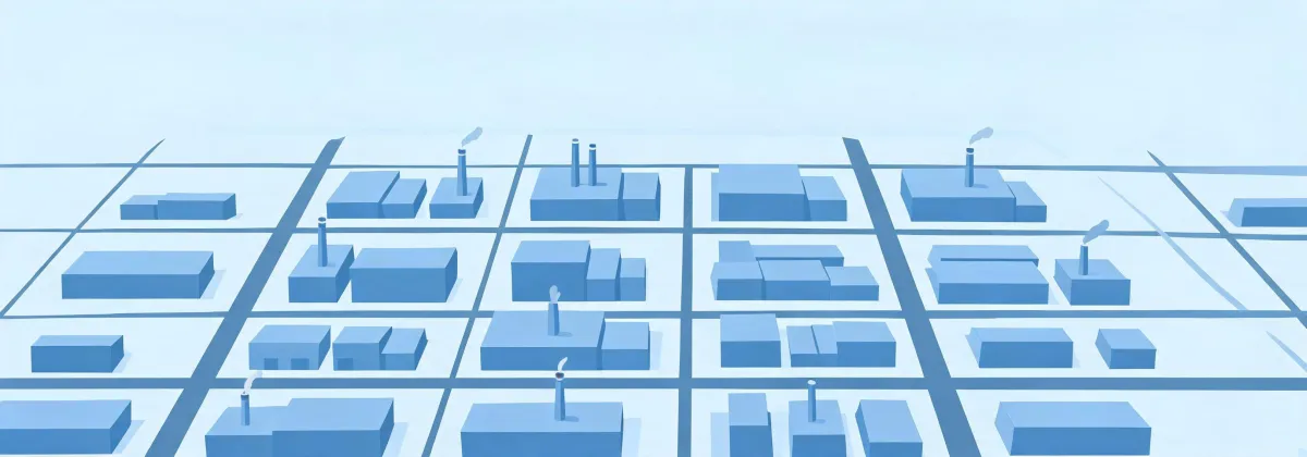 Map illustration of Dallas industrial campus area