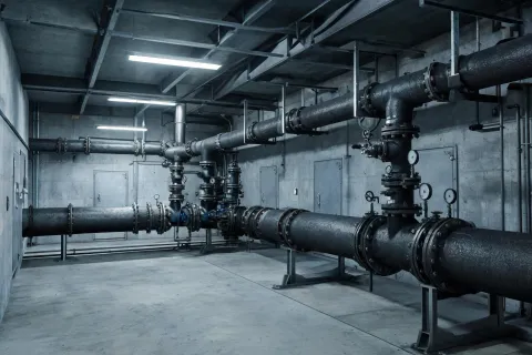 Industrial plant mechanical room